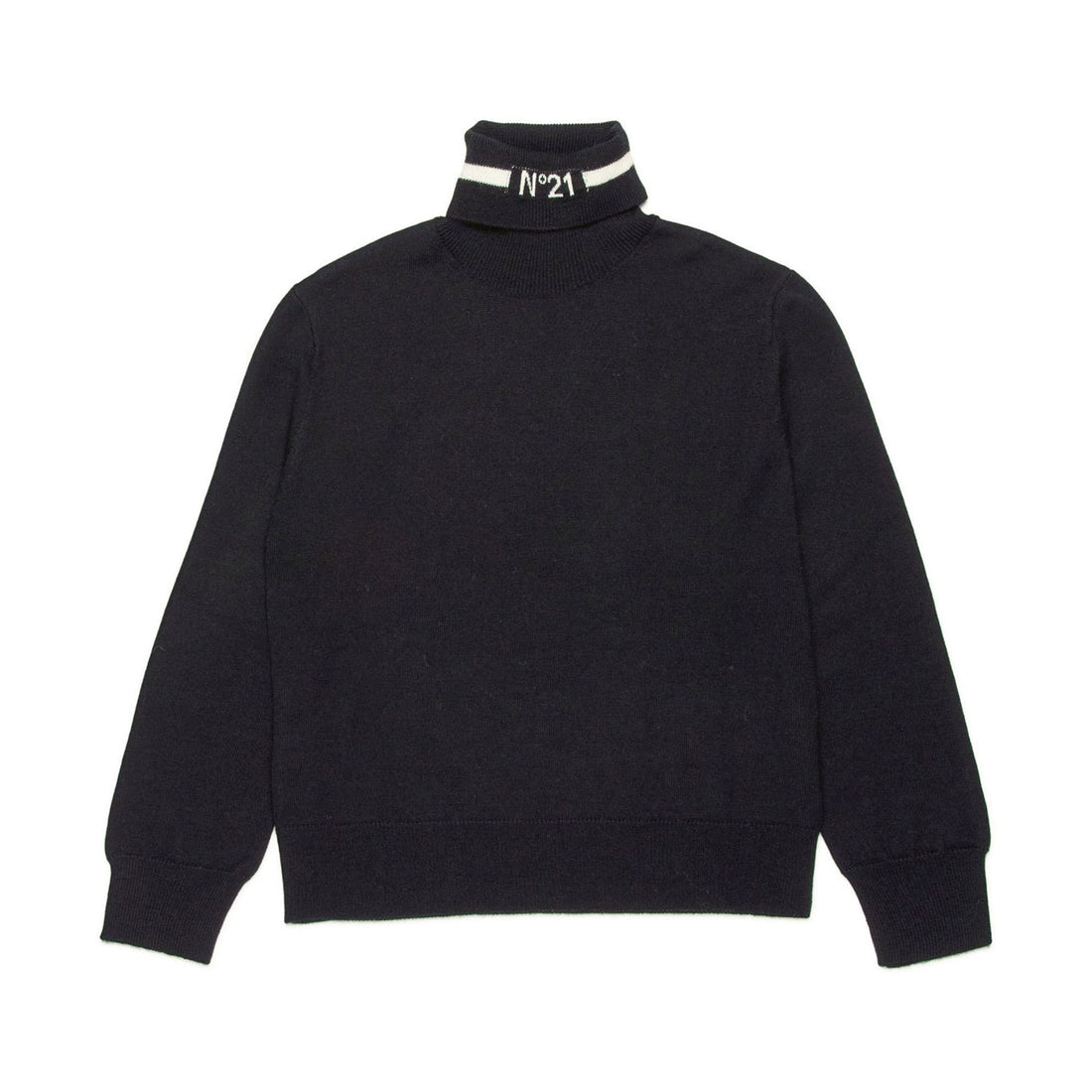 N21 Black Wool Blend Turtleneck Sweater