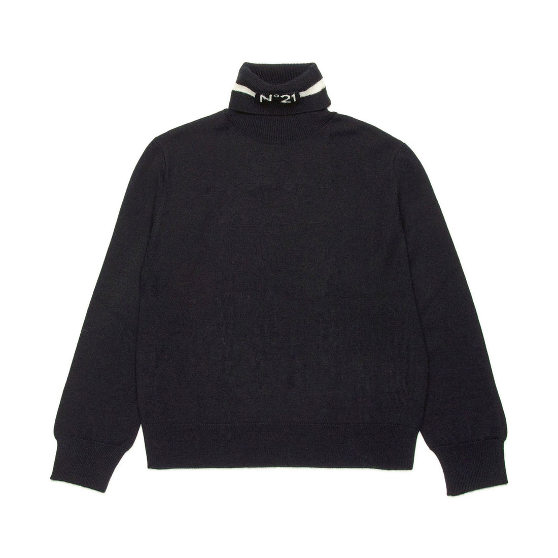 N21 Black Wool Blend Turtleneck Sweater