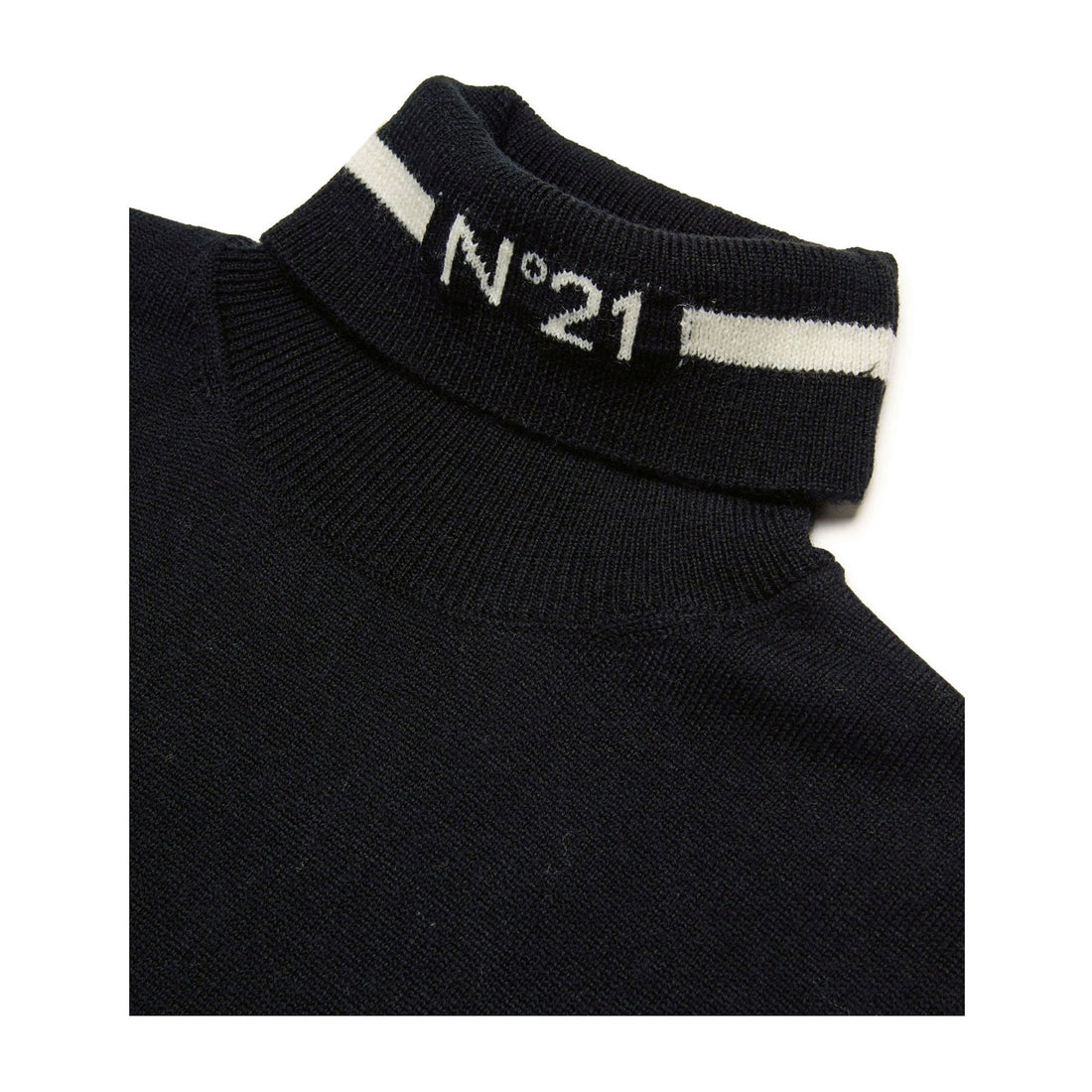 N21 Black Wool Blend Turtleneck Sweater
