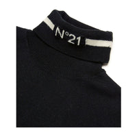 N21 Black Wool Blend Turtleneck Sweater
