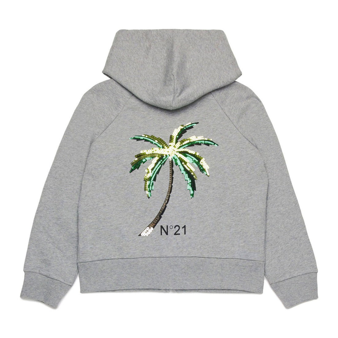N21 Grey Zip Up Hooded Sweatshirt