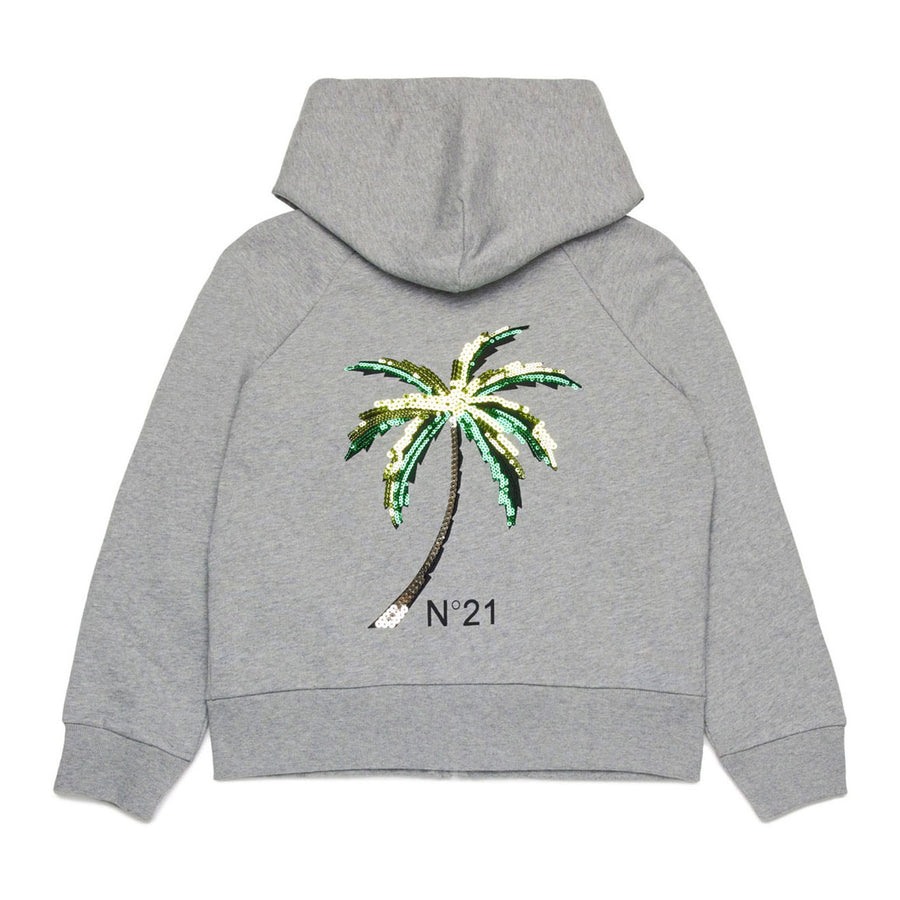 N21 Grey Zip Up Hooded Sweatshirt
