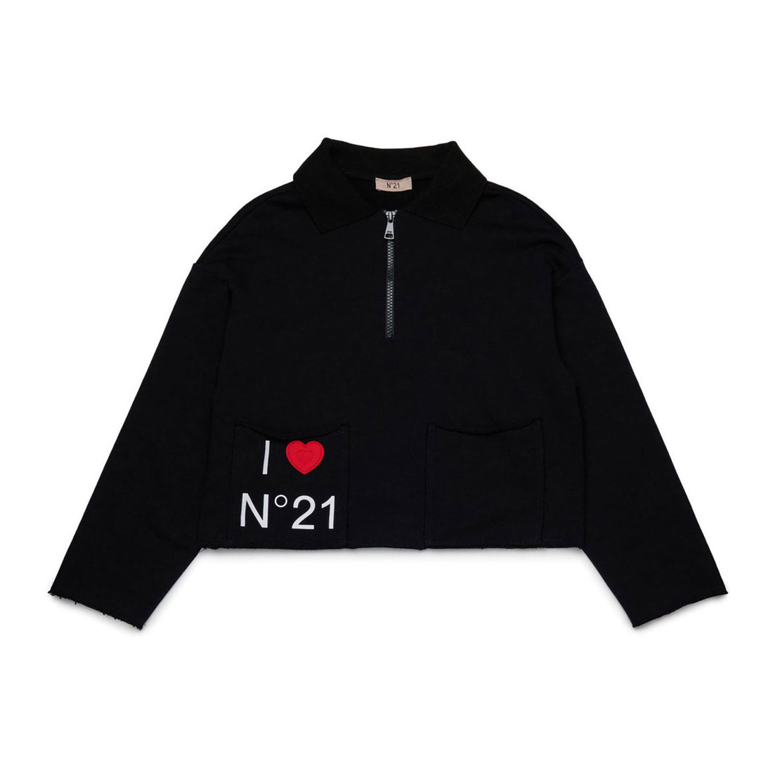 N21 Black Half Zip Felpa Pullover
