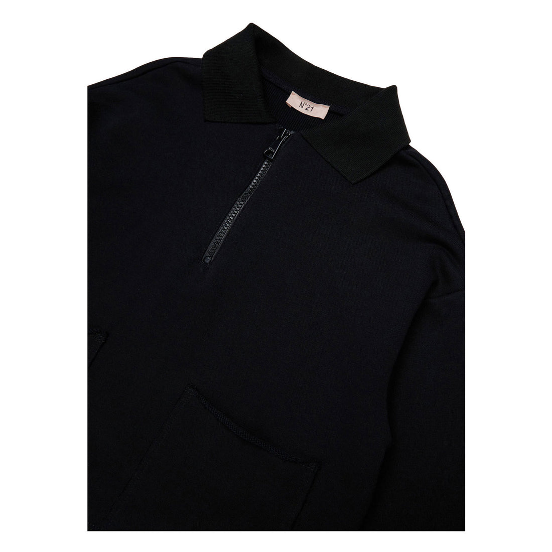N21 Black Half Zip Felpa Pullover