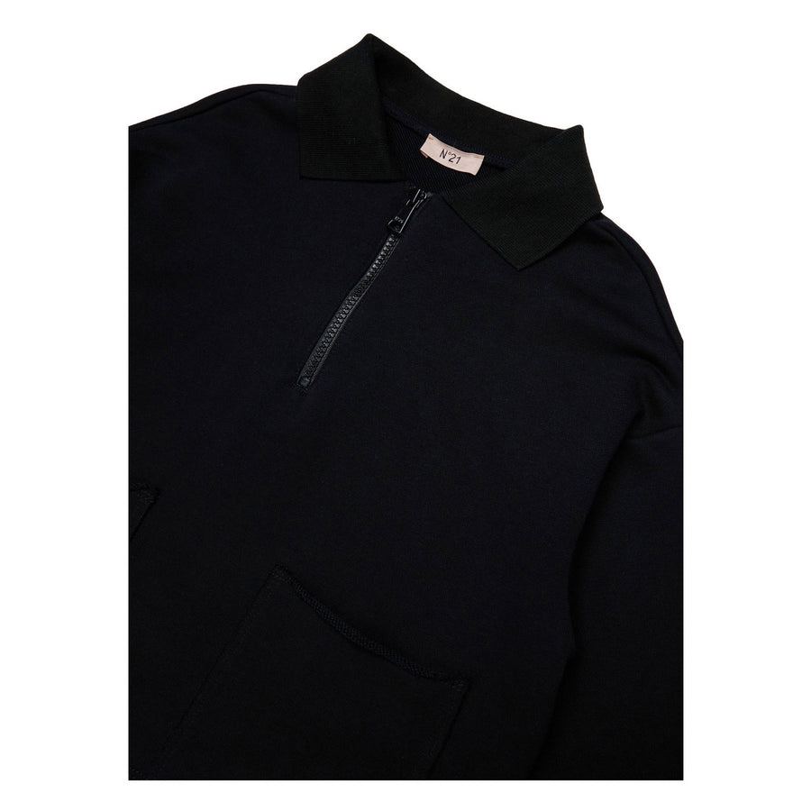 N21 Black Half Zip Felpa Pullover