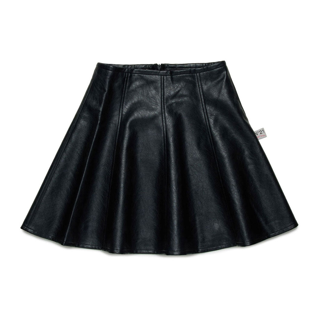 N21 Black Leather Gonna Skirt