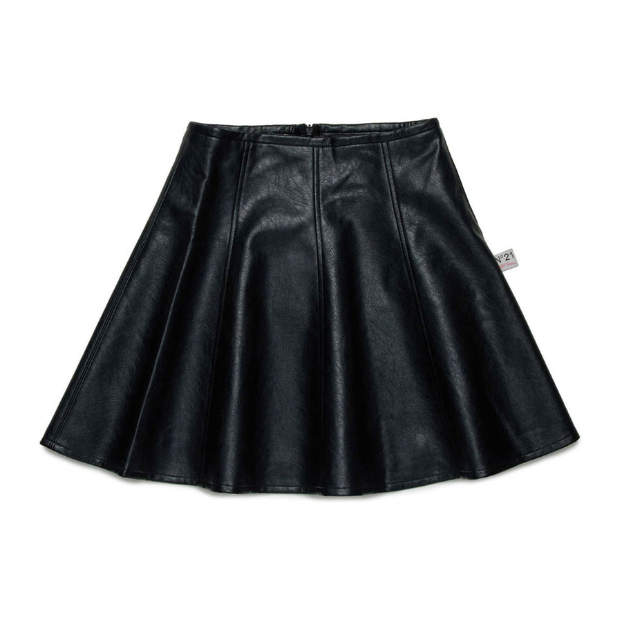 N21 Black Leather Gonna Skirt