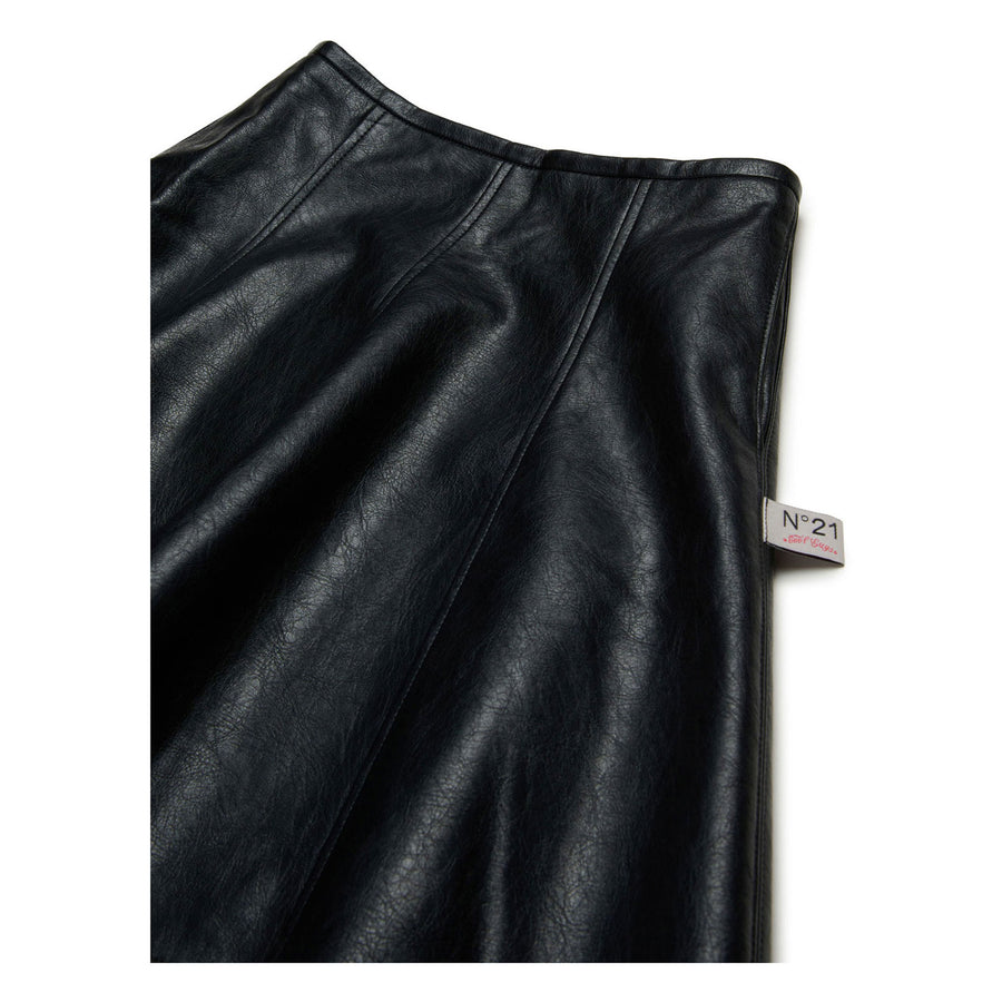 N21 Black Leather Gonna Skirt