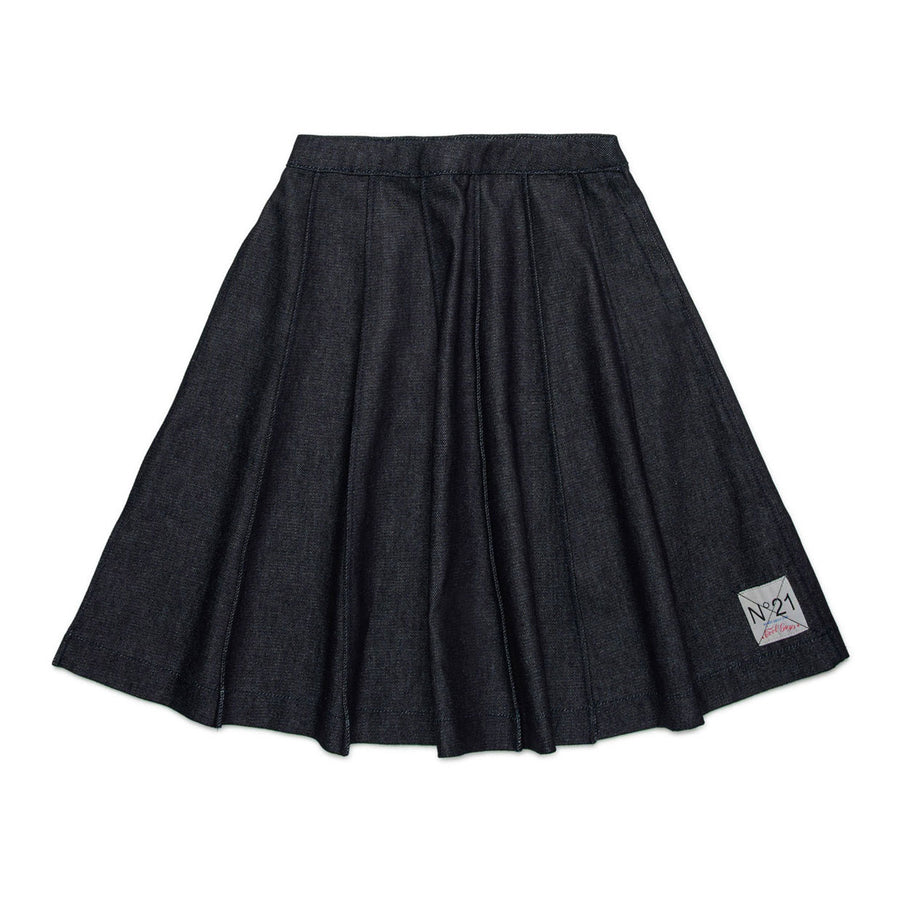 N21 Blue Denim Patch Gonna Skirt