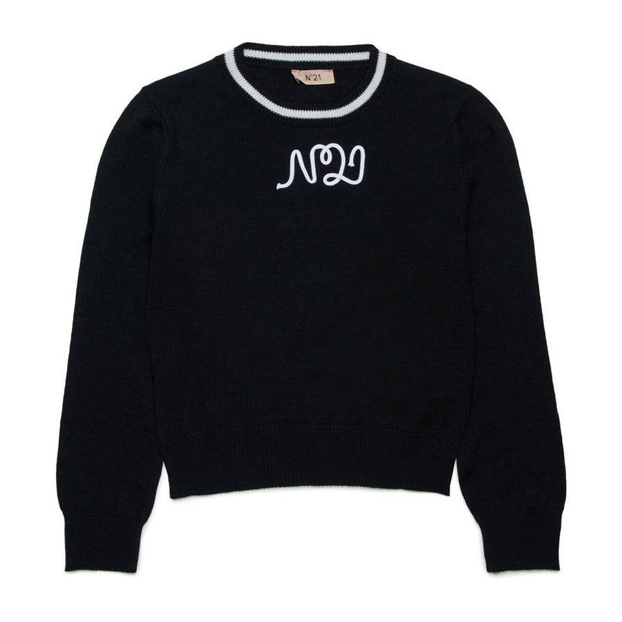 N21 Black Collar Trim Pullover