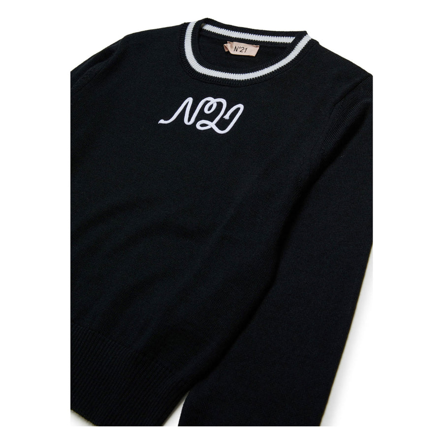 N21 Black Collar Trim Pullover