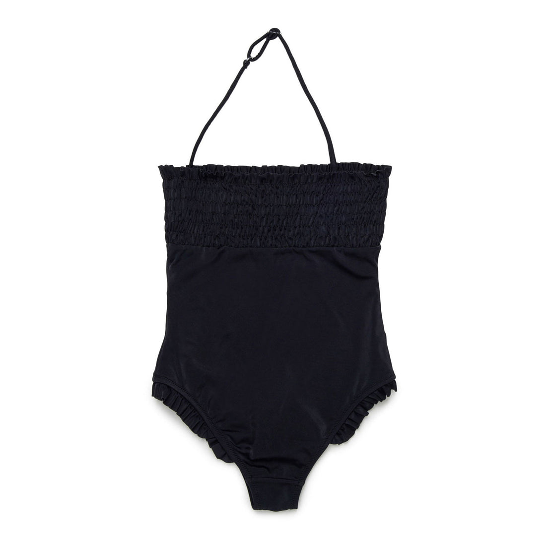 N21  Black Smocked Halter Bathing Suit