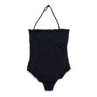 N21  Black Smocked Halter Bathing Suit