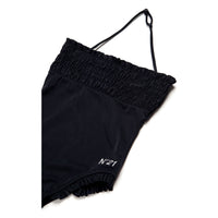 N21  Black Smocked Halter Bathing Suit