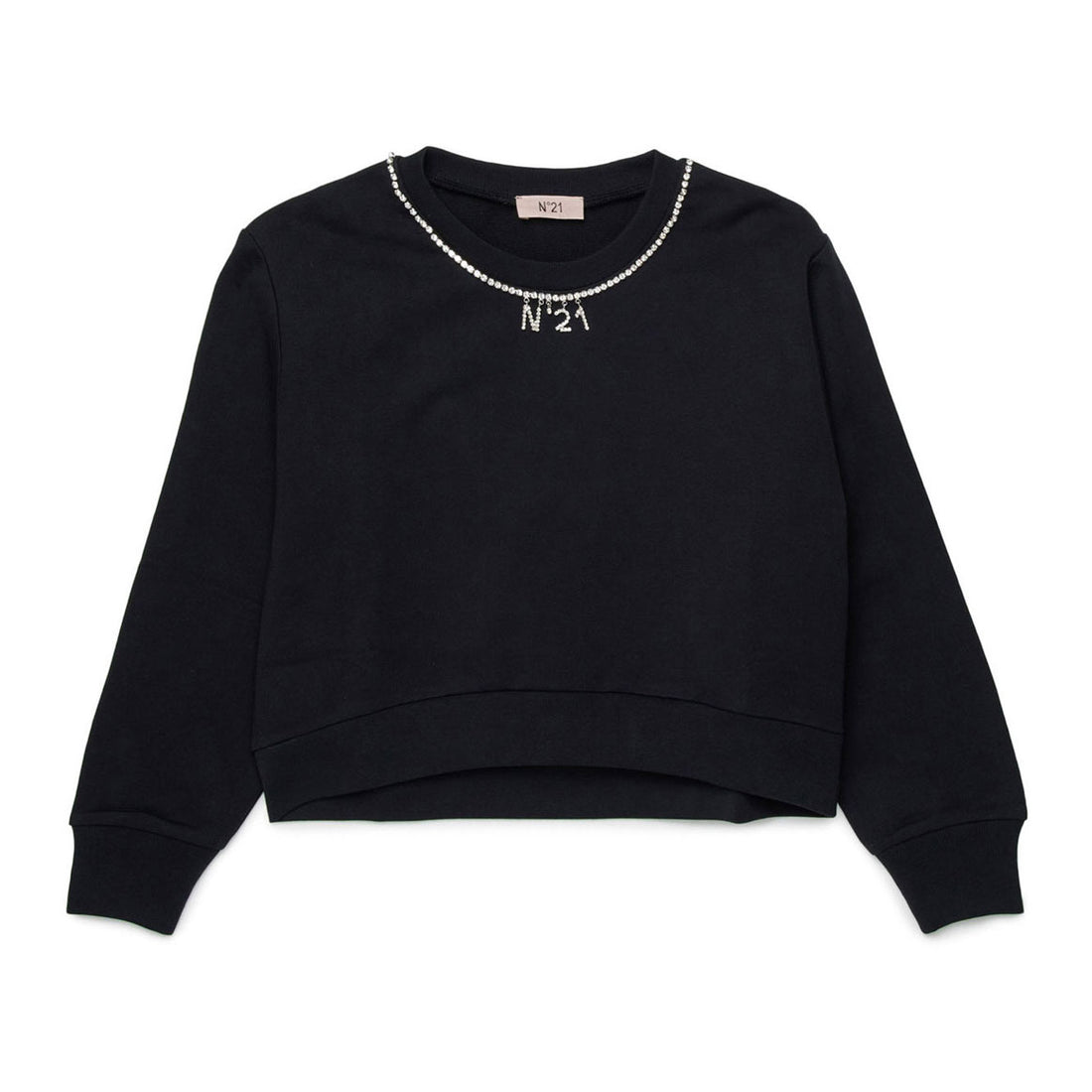 N21  Black Jeweled Trim Sweatshirt
