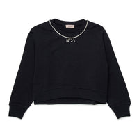 N21  Black Jeweled Trim Sweatshirt