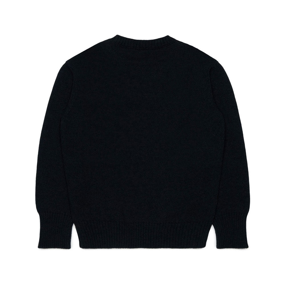 N21  Black Distressed Logo Sweater