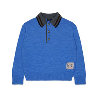 N21 Blue Contrast Collar Polo