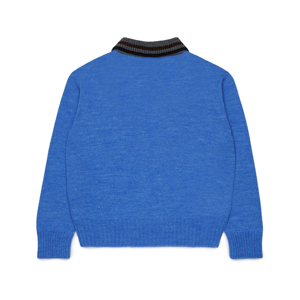 N21 Blue Contrast Collar Polo