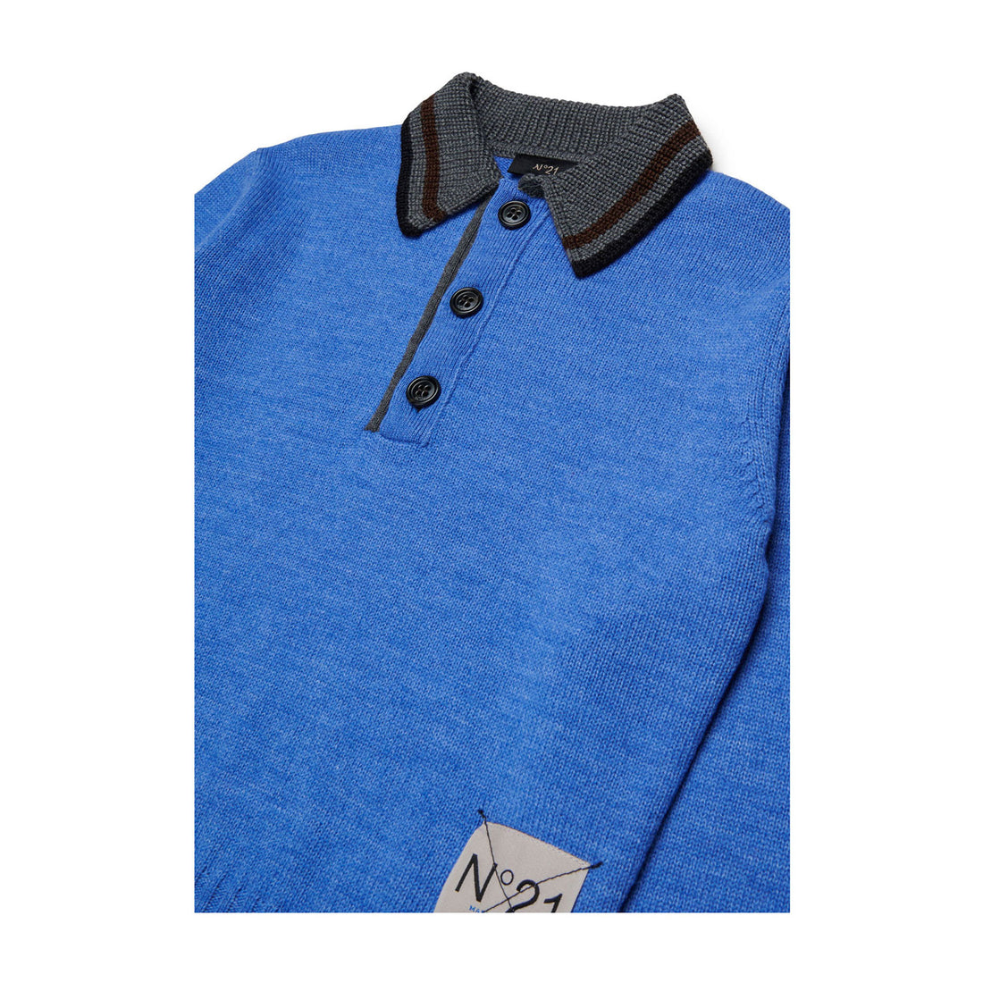 N21 Blue Contrast Collar Polo