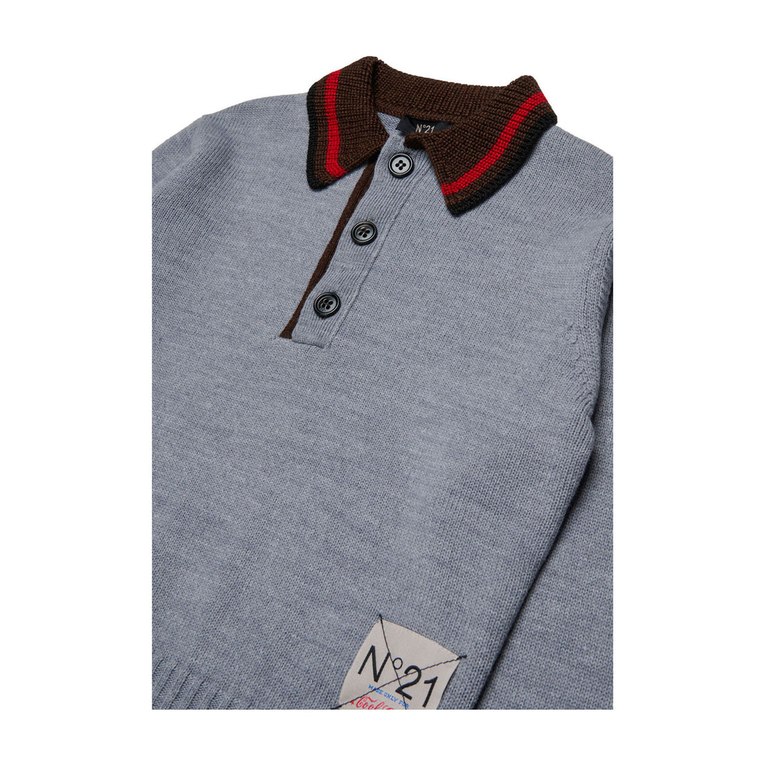 N21 Grey Contrast Collar Polo