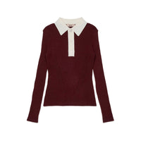 N21  Maroon Rib Knit Polo