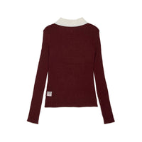 N21  Maroon Rib Knit Polo