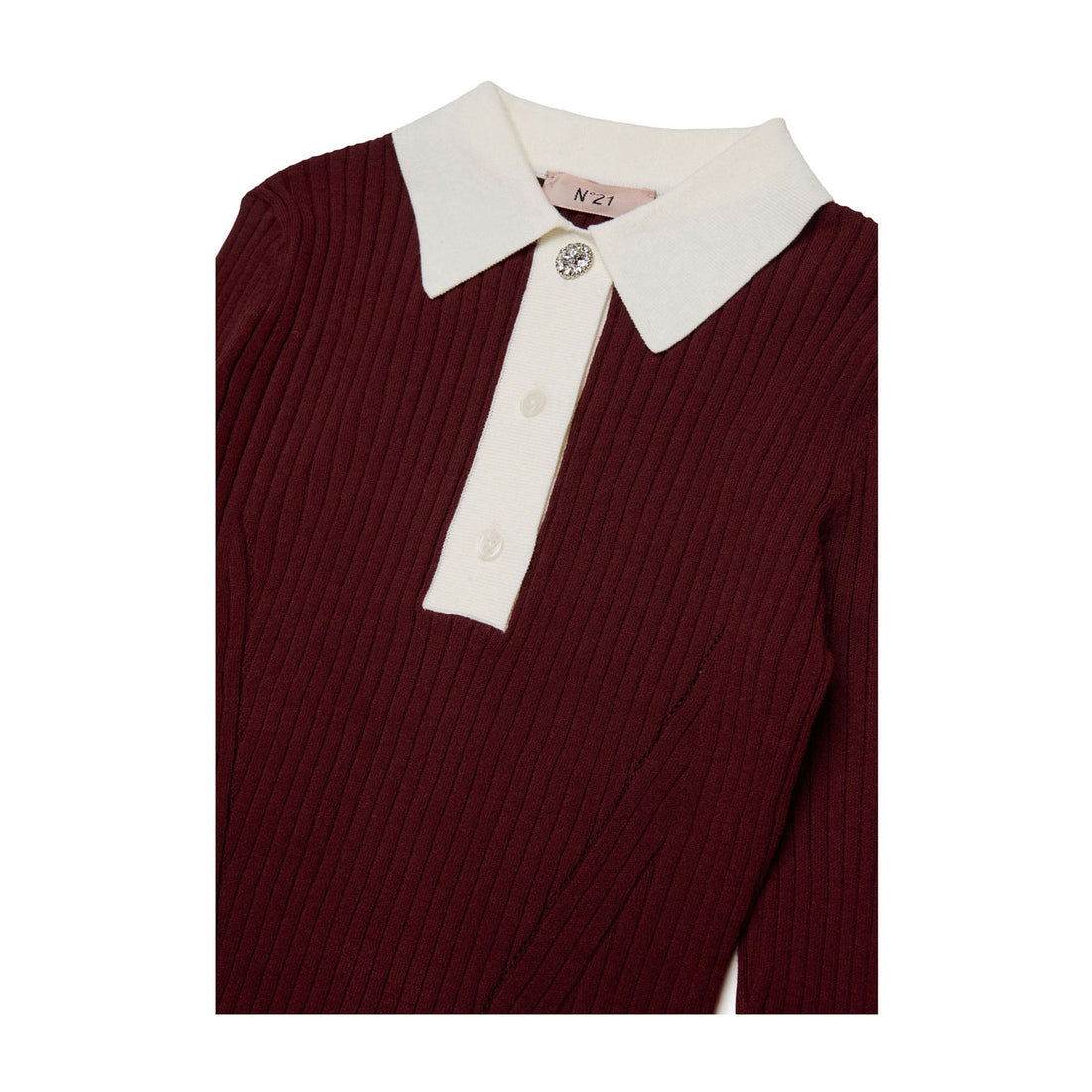 N21  Maroon Rib Knit Polo