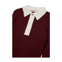 N21  Maroon Rib Knit Polo