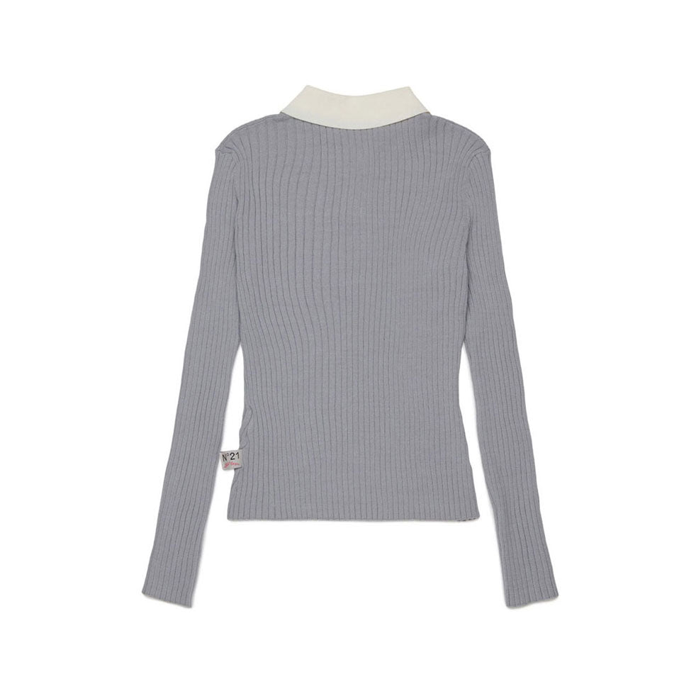 N21  Grey Rib Knit  Polo