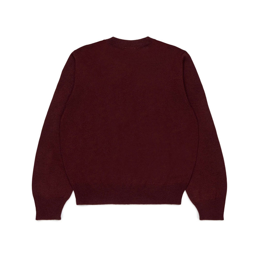 N21  Maroon Contrast Logo Sweater