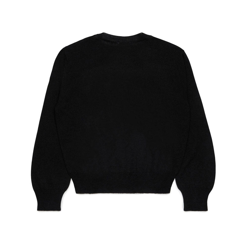 N21  Black Contrast Logo Sweater