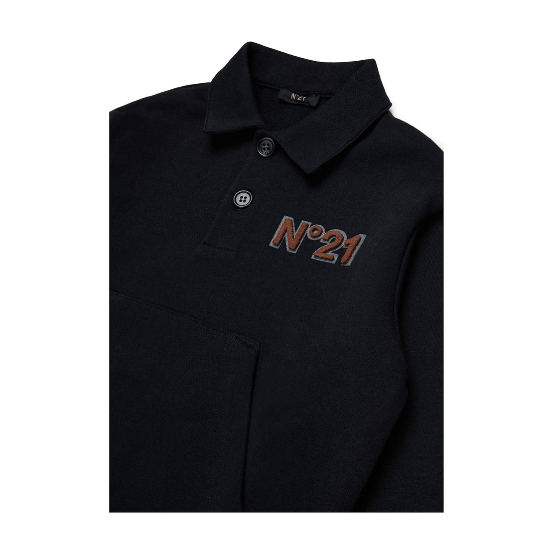 N21 Black French Terry Polo
