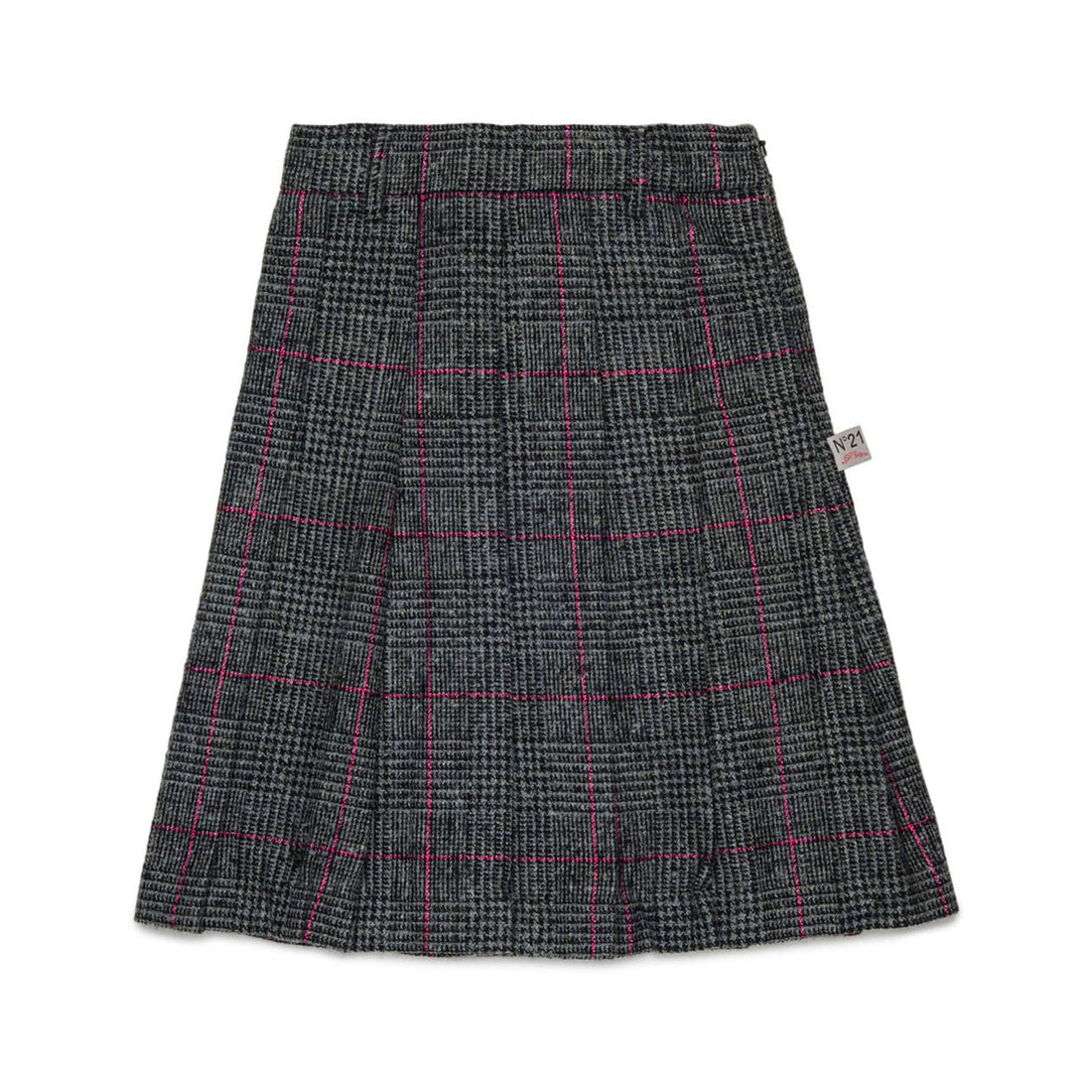 N21  Grey Glen Check Pleated Skirt