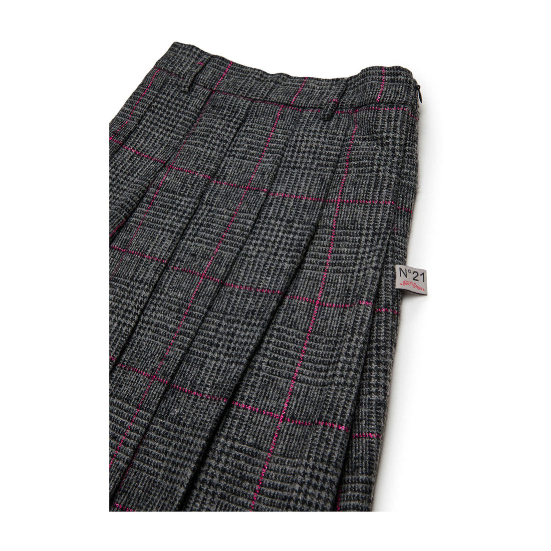 N21  Grey Glen Check Pleated Skirt