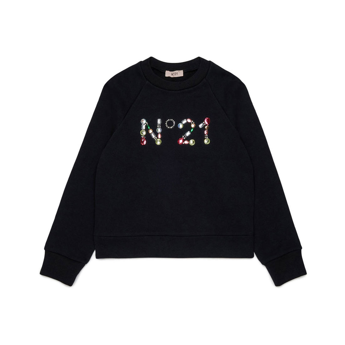 N21 Black Multicolor Stone Logo Sweatshirt