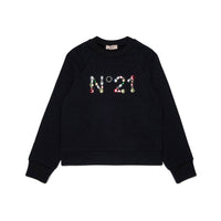 N21 Black Multicolor Stone Logo Sweatshirt