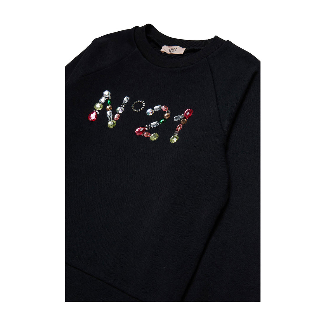 N21 Black Multicolor Stone Logo Sweatshirt