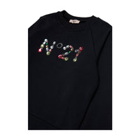 N21 Black Multicolor Stone Logo Sweatshirt