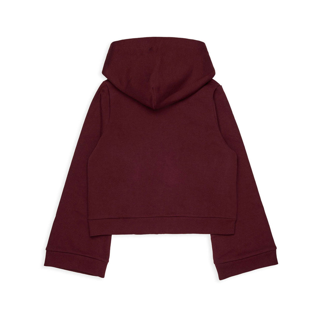 N21 Maroon Embroidered Logo Zip Hoodie