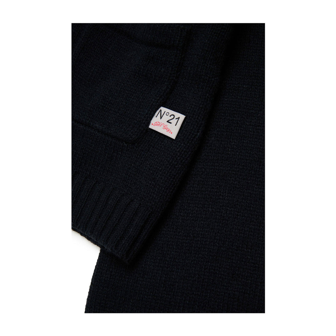 N21 Black Jacquard Flower On Back Cardigan