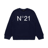 N21 Navy Crewneck Logo Sweatshirt