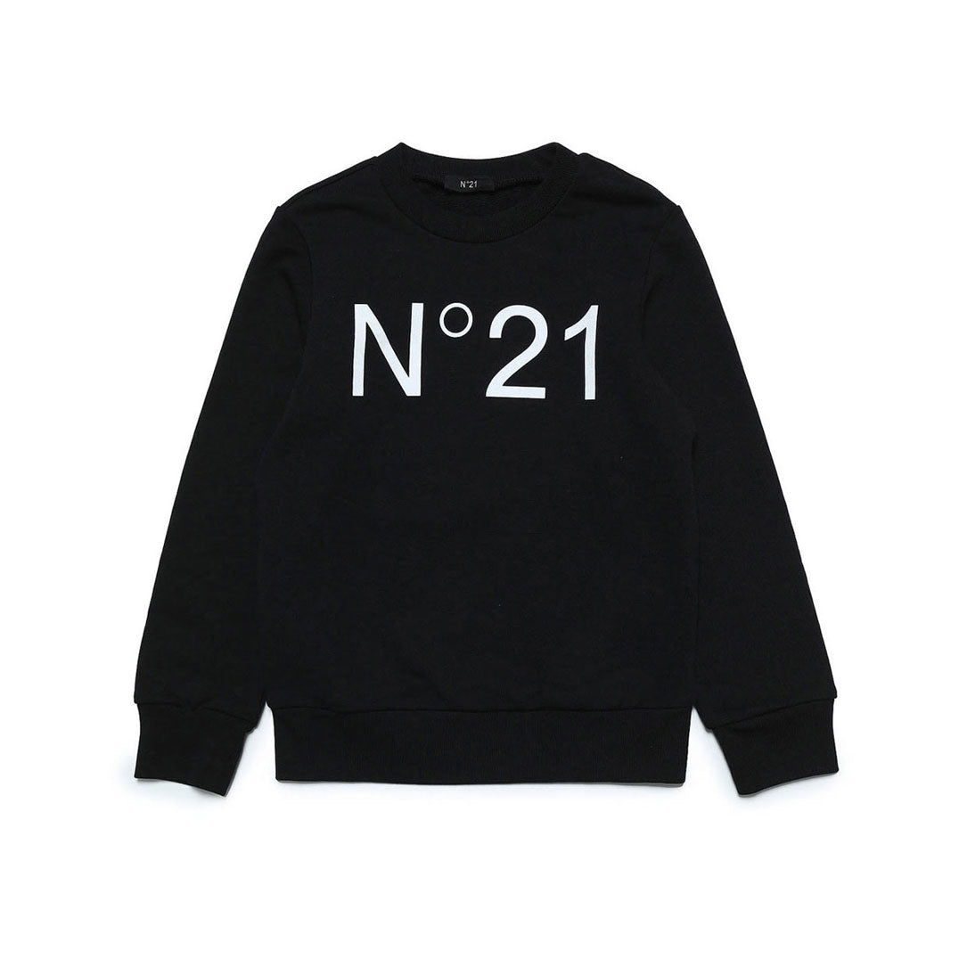 N21 Black Crewneck Logo Sweatshirt