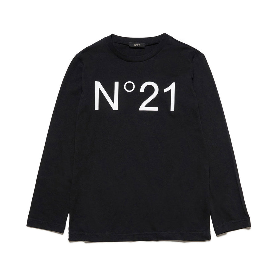 N21 Black Long Sleeve Logo T-Shirt
