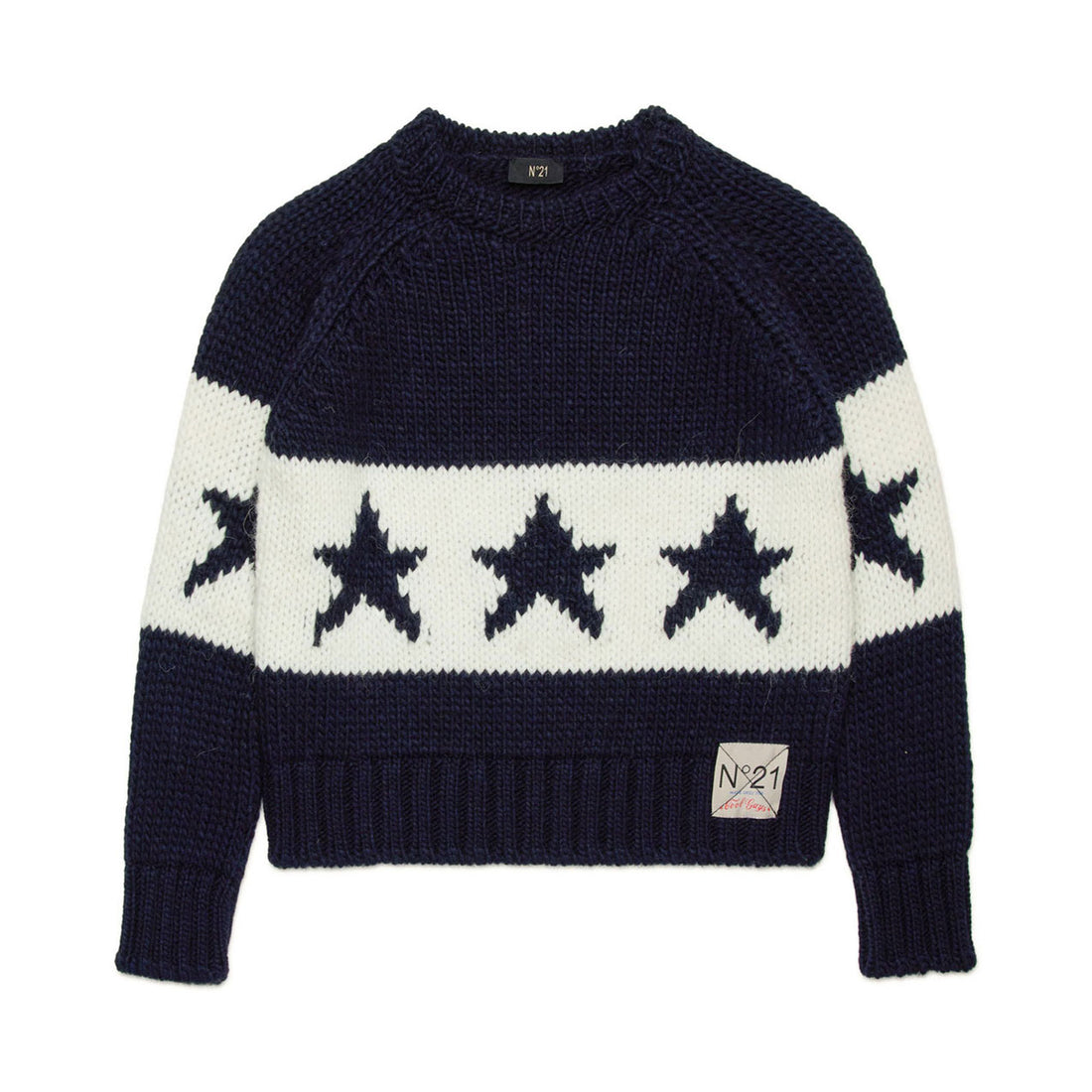 N21 Blue Star Intarsia Sweater