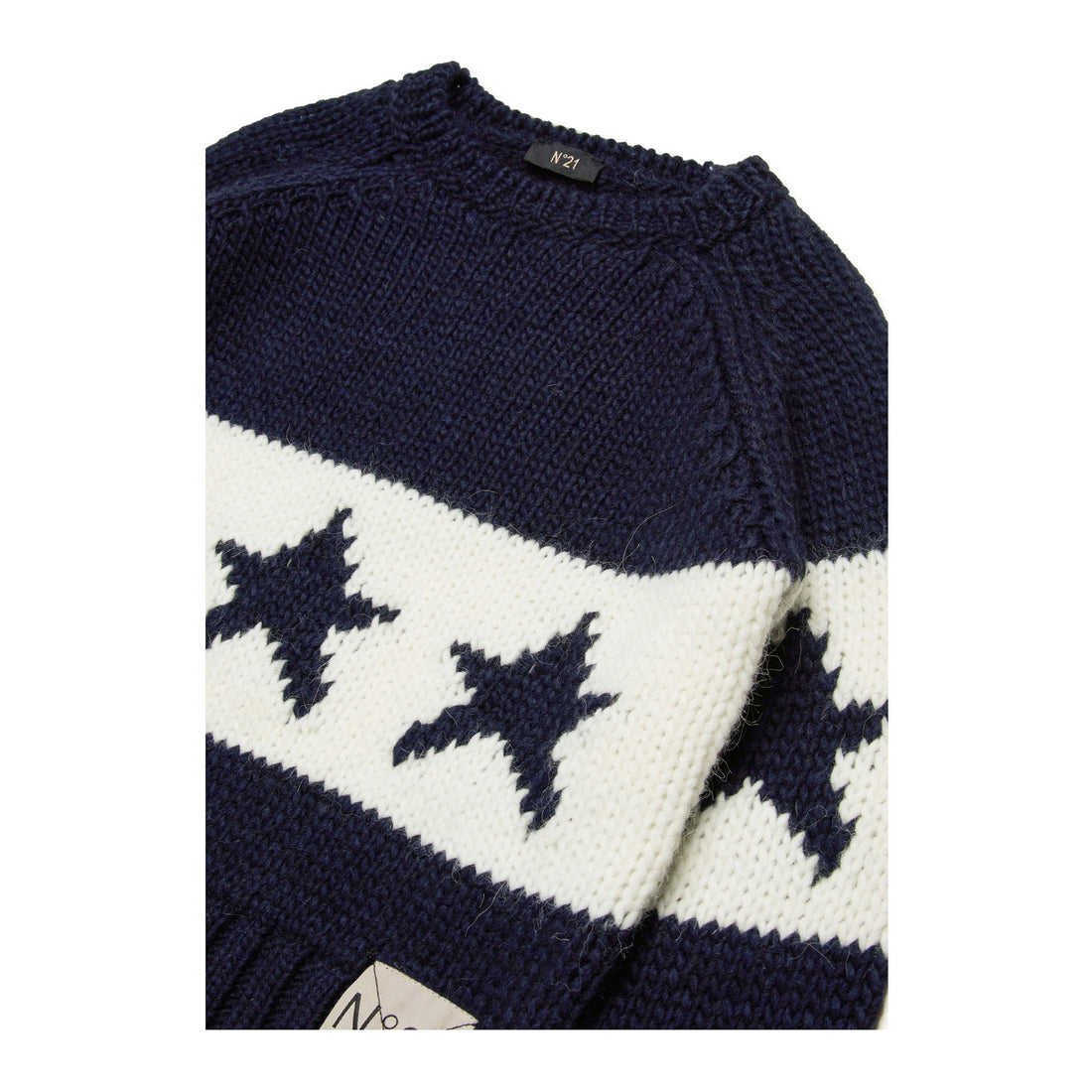 N21 Blue Star Intarsia Sweater