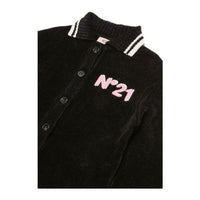 N21 Black Chenille Logo Cardigan