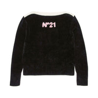 N21 Black Chenille Logo Pullover