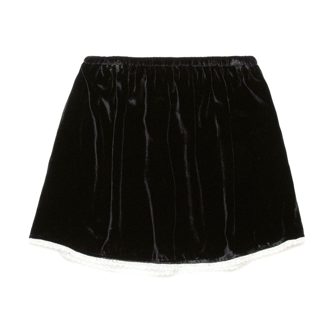 N21 Black Smooth Velvet Lace Skirt