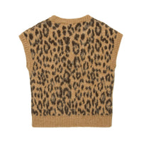 N21 Leopard Print Wool Blend Vest